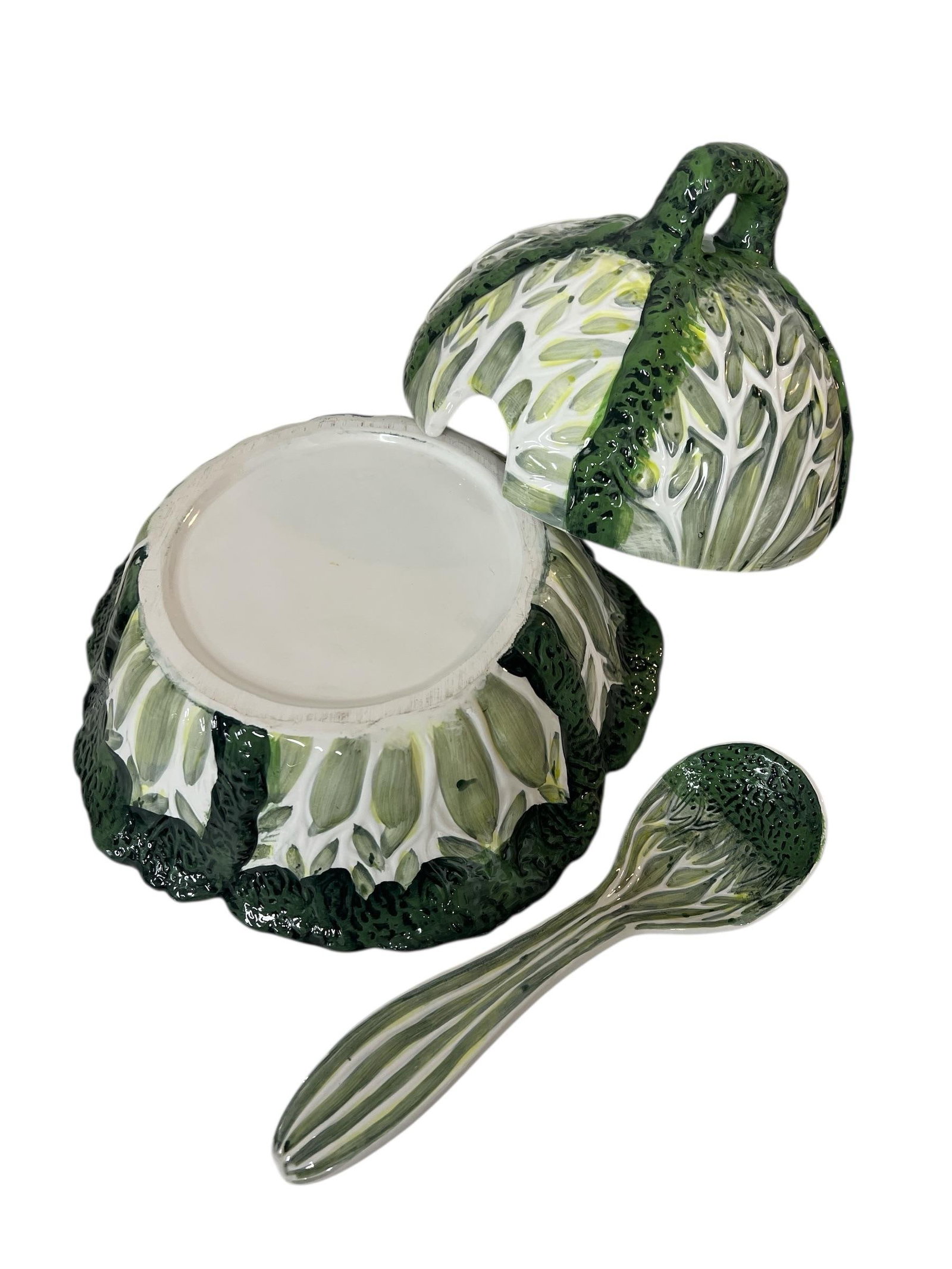 Vintage Hand Painted Cabbage Soup Tureen With Ladle - 4