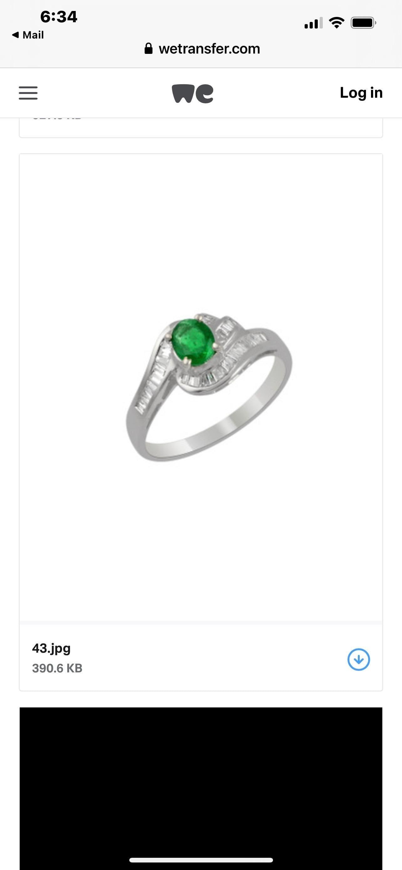 Natural Brazilian Emerald & Diamond Ring 18 Karat White Gold - 11
