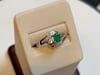 Natural Brazilian Emerald & Diamond Ring 18 Karat White Gold - 16