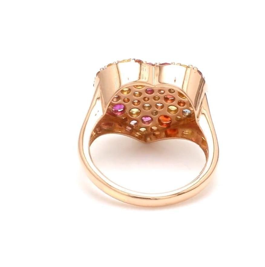 Natural 1.15 cts rainbow sapphire ring in 18k gold - 18