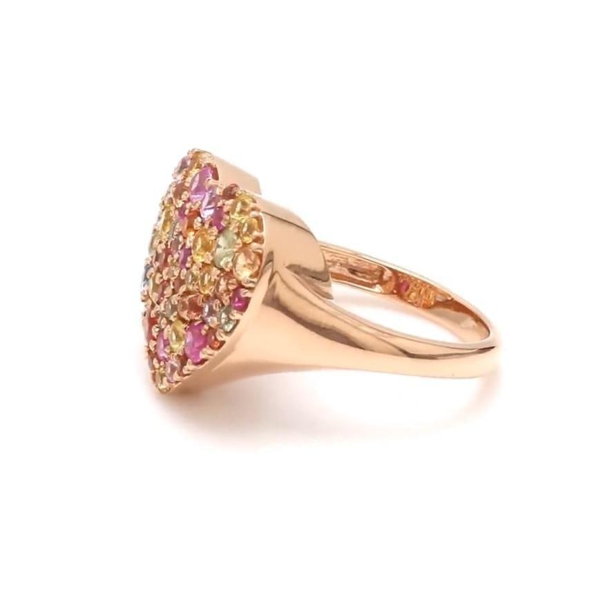 Natural 1.15 cts rainbow sapphire ring in 18k gold - 3