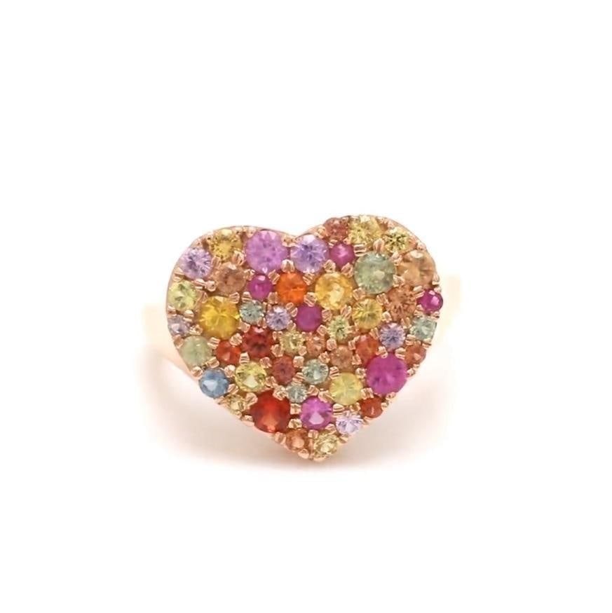 Natural 1.15 cts rainbow sapphire ring in 18k gold - 4