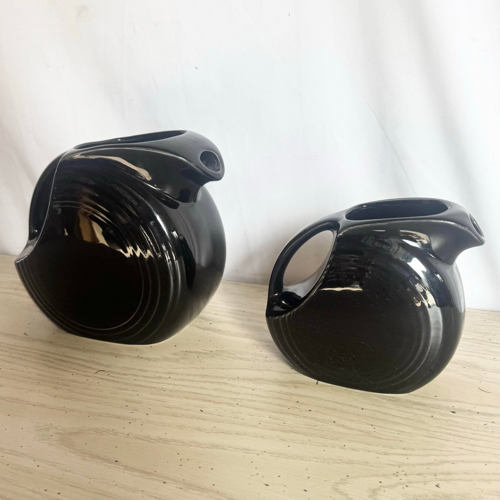 Vintage Art Deco Fiesta Ware Disk Pitchers - Set of 2 - 2