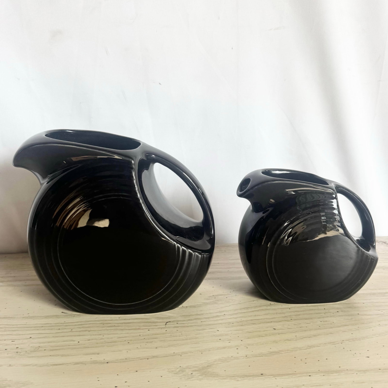 Vintage Art Deco Fiesta Ware Disk Pitchers - Set of 2 - 3