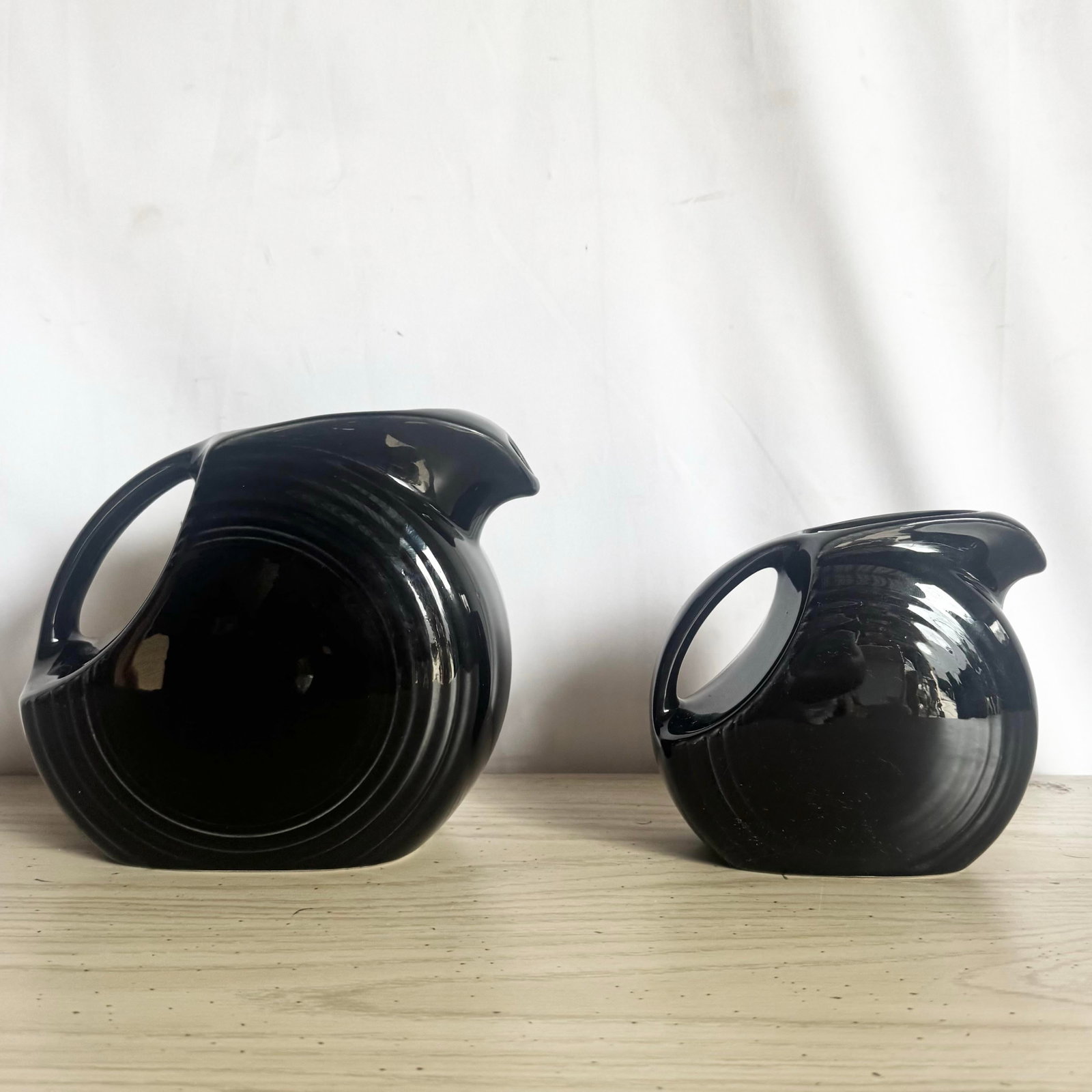 Vintage Art Deco Fiesta Ware Disk Pitchers - Set of 2 - 5