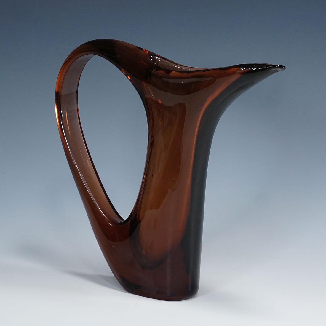 Vintage Murano Glass Vase Anse Volanti by A.Ve.M. 1950s - 2