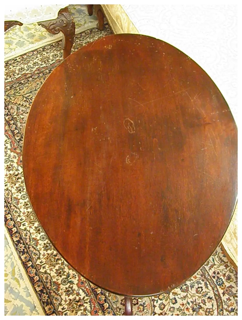 18th Century Mahogany American Tilt Top Tea Table or Candle Stand - 5