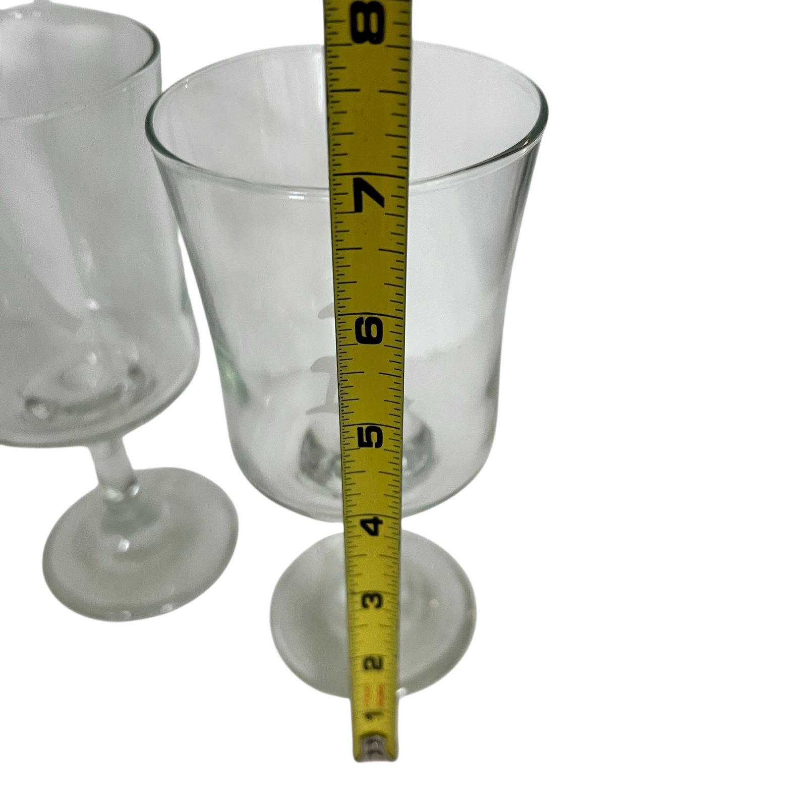 Vintage Mid Century Etched Monogram "A" Goblet - Set of 8 - 10