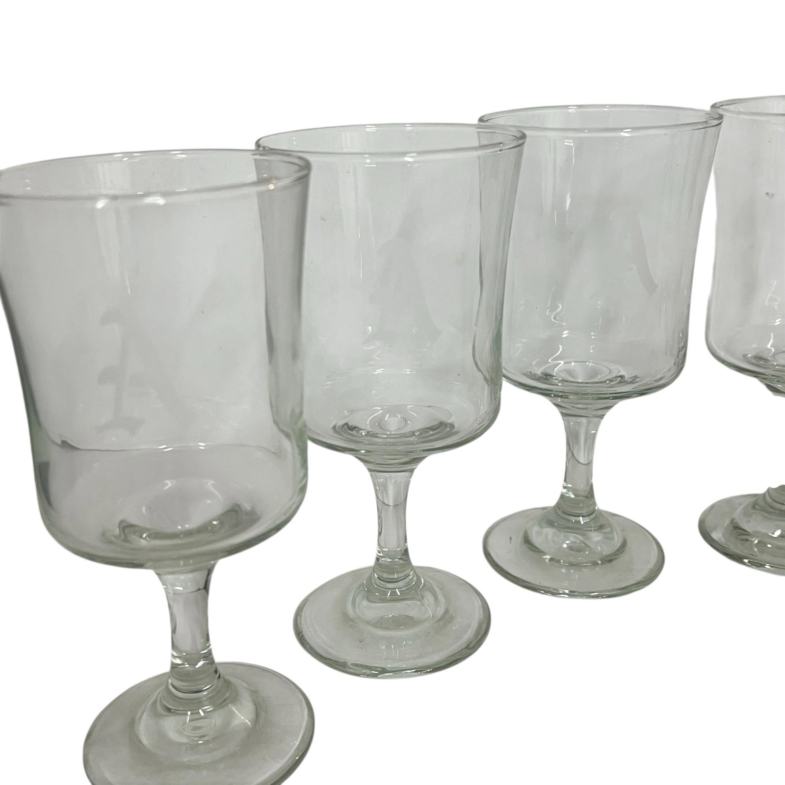 Vintage Mid Century Etched Monogram "A" Goblet - Set of 8 - 7