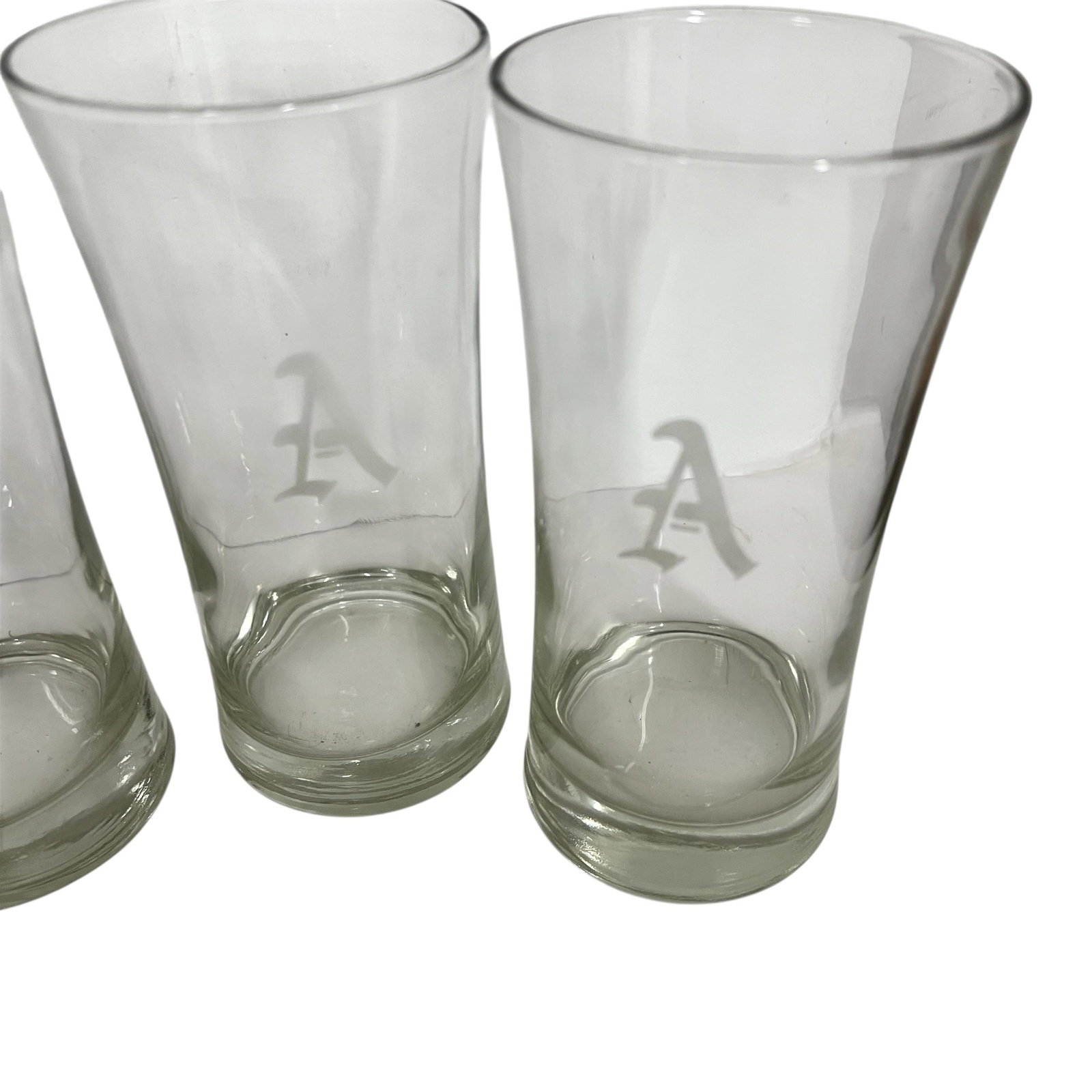 Vintage Mid Century Etched Monogrammed "A" Tea Glasses - Set of 4 - 3