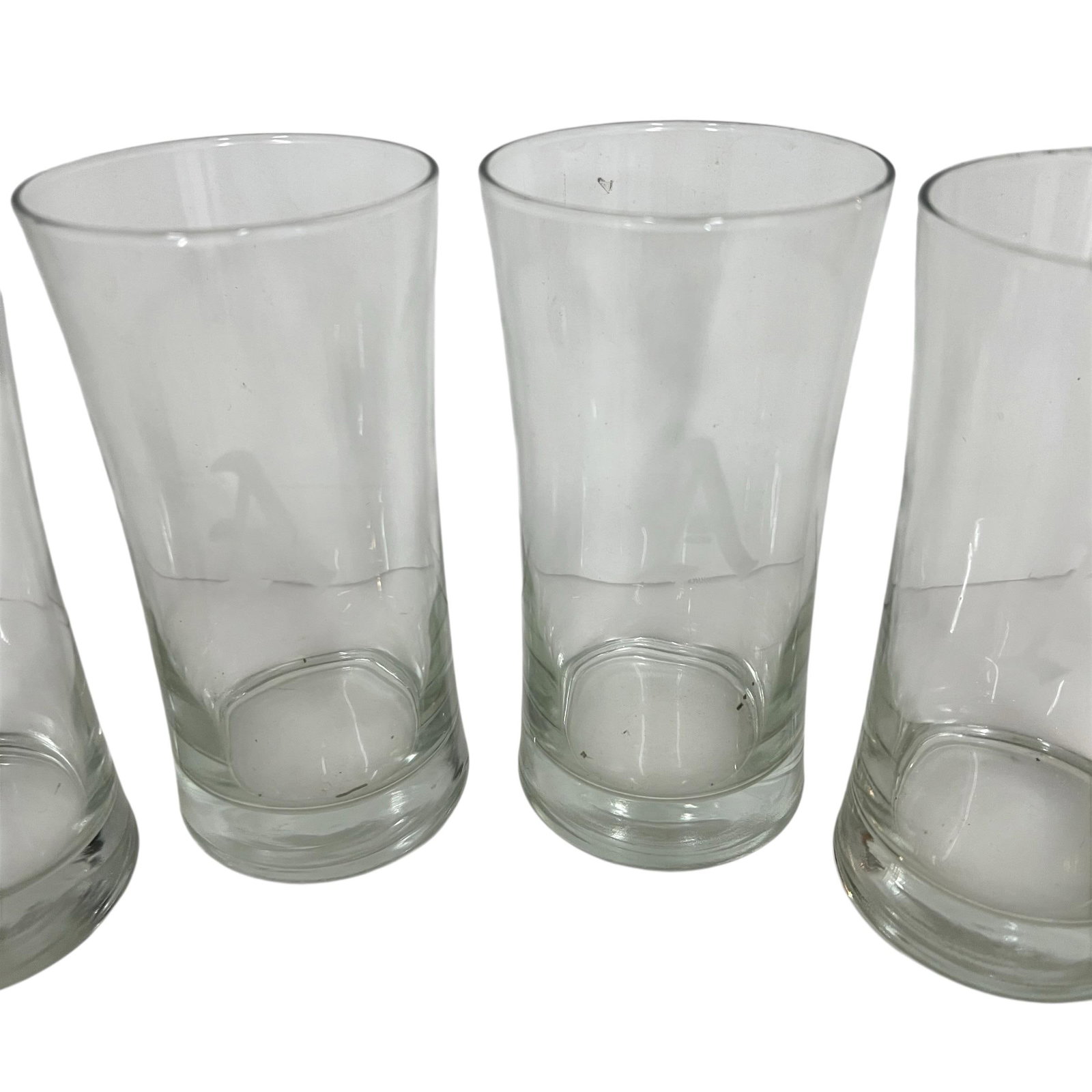 Vintage Mid Century Etched Monogrammed "A" Water Glasses - Set of 6 - 3