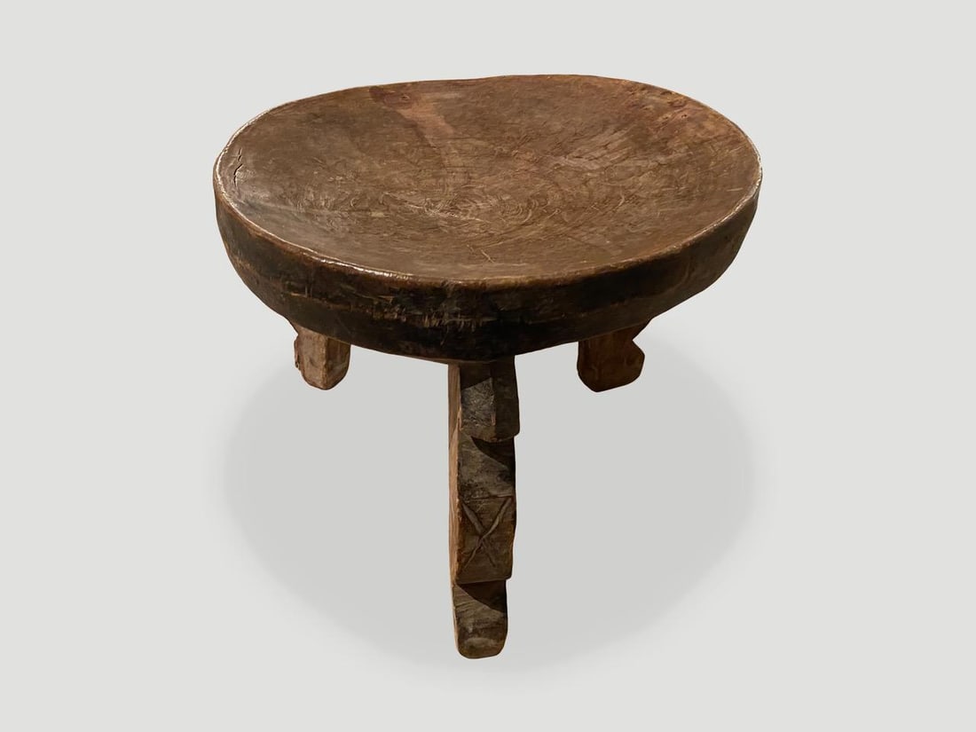 Antique African Tray Side Table or Bowl - 4