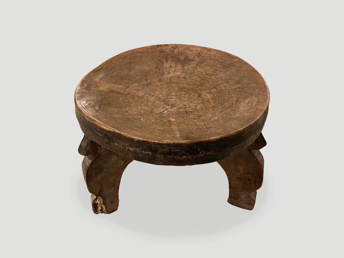 Antique African Tray Side Table or Bowl - 5