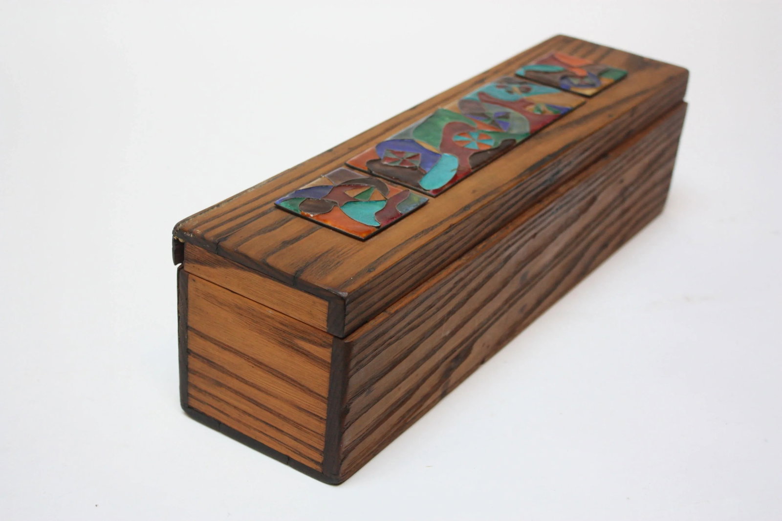 1940s Elizabeth Bensley Enamel and Zebrawood Decorative Box - 2