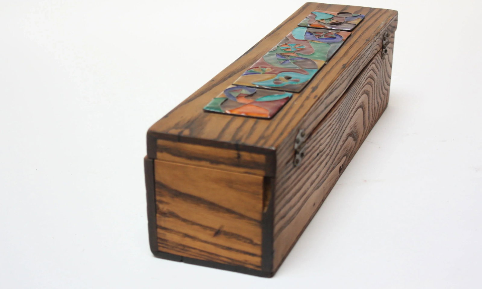 1940s Elizabeth Bensley Enamel and Zebrawood Decorative Box - 7