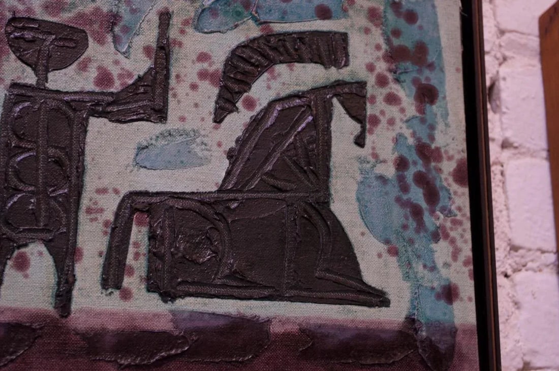 Set of Two 1960s 'Trojan' Impasto Oil on Canvas Paintings by Luzon - A Pair - 10