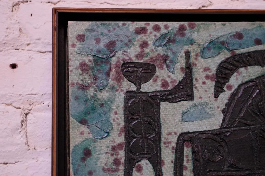 Set of Two 1960s 'Trojan' Impasto Oil on Canvas Paintings by Luzon - A Pair - 9