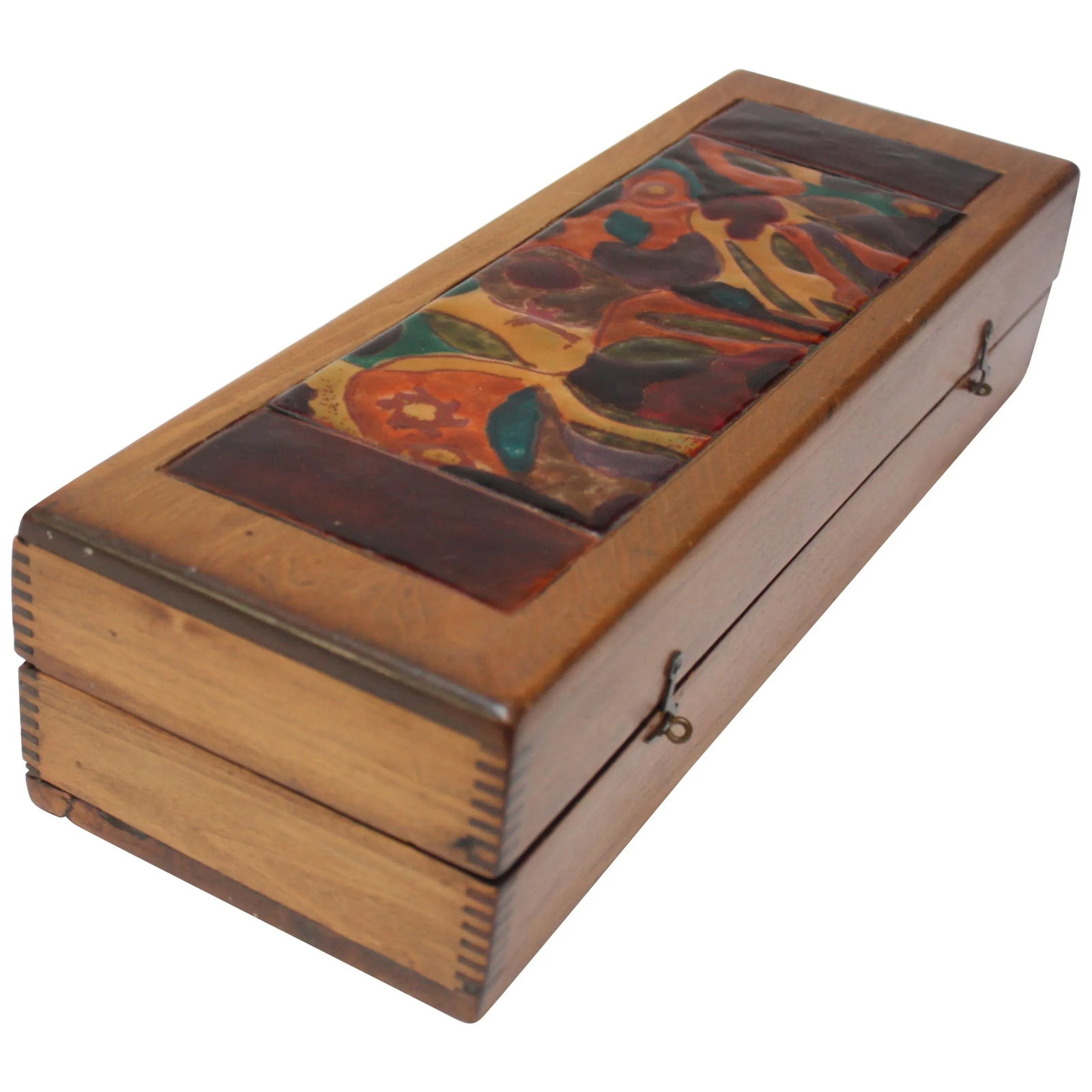 1940s Enamel and Wooden Box by Elizabeth Bensley - 13