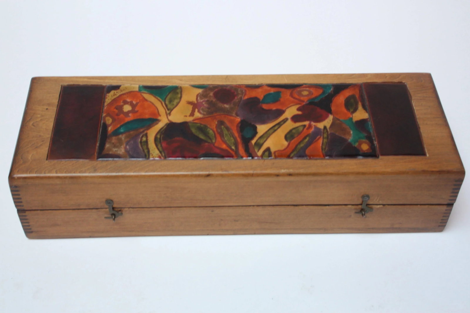 1940s Enamel and Wooden Box by Elizabeth Bensley - 2