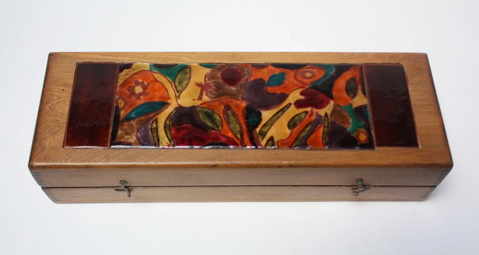 1940s Enamel and Wooden Box by Elizabeth Bensley - 8