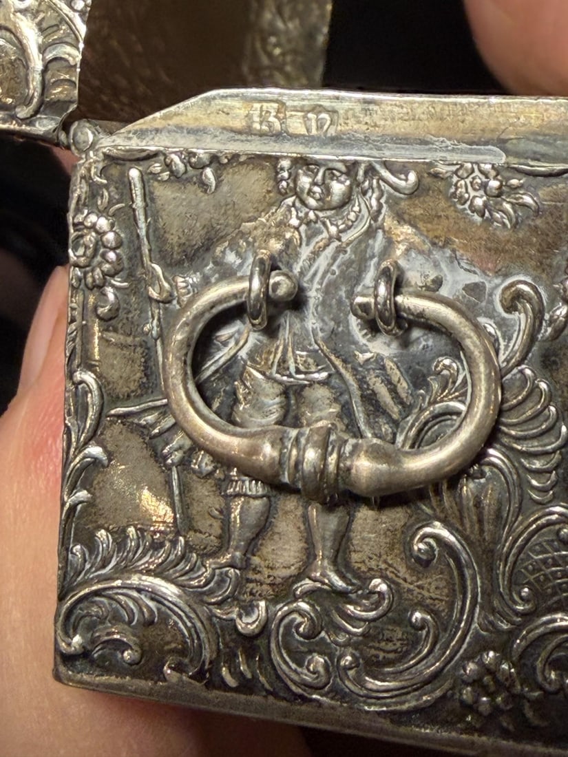 Antique German Silver Cask Jewelry Chest Circa 1880s - 9