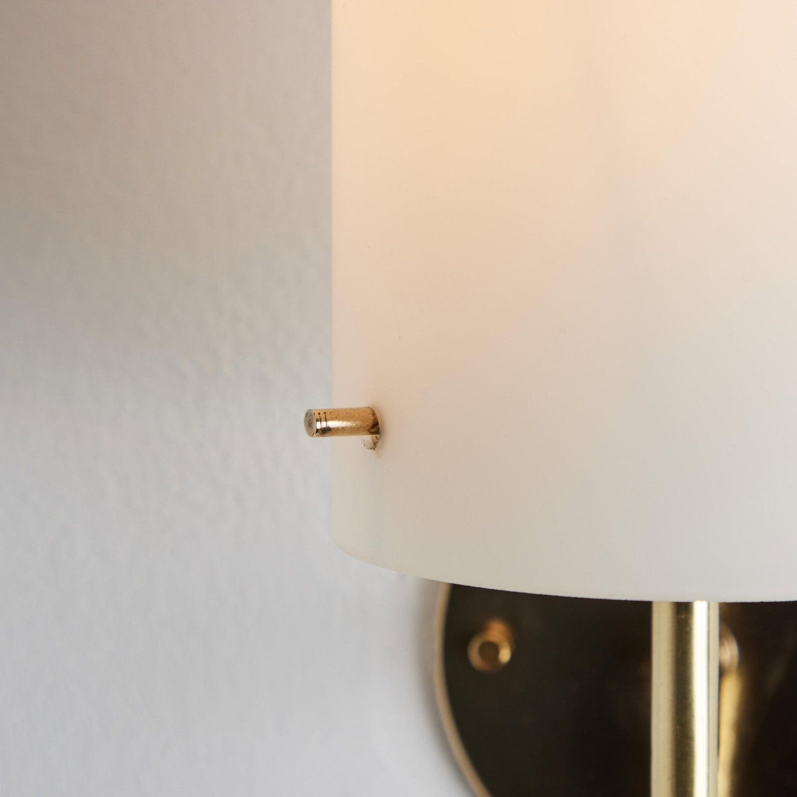 1950s Tito Agnoli Brass & Glass Cylindrical Wall Lamp for O-Luce - 12