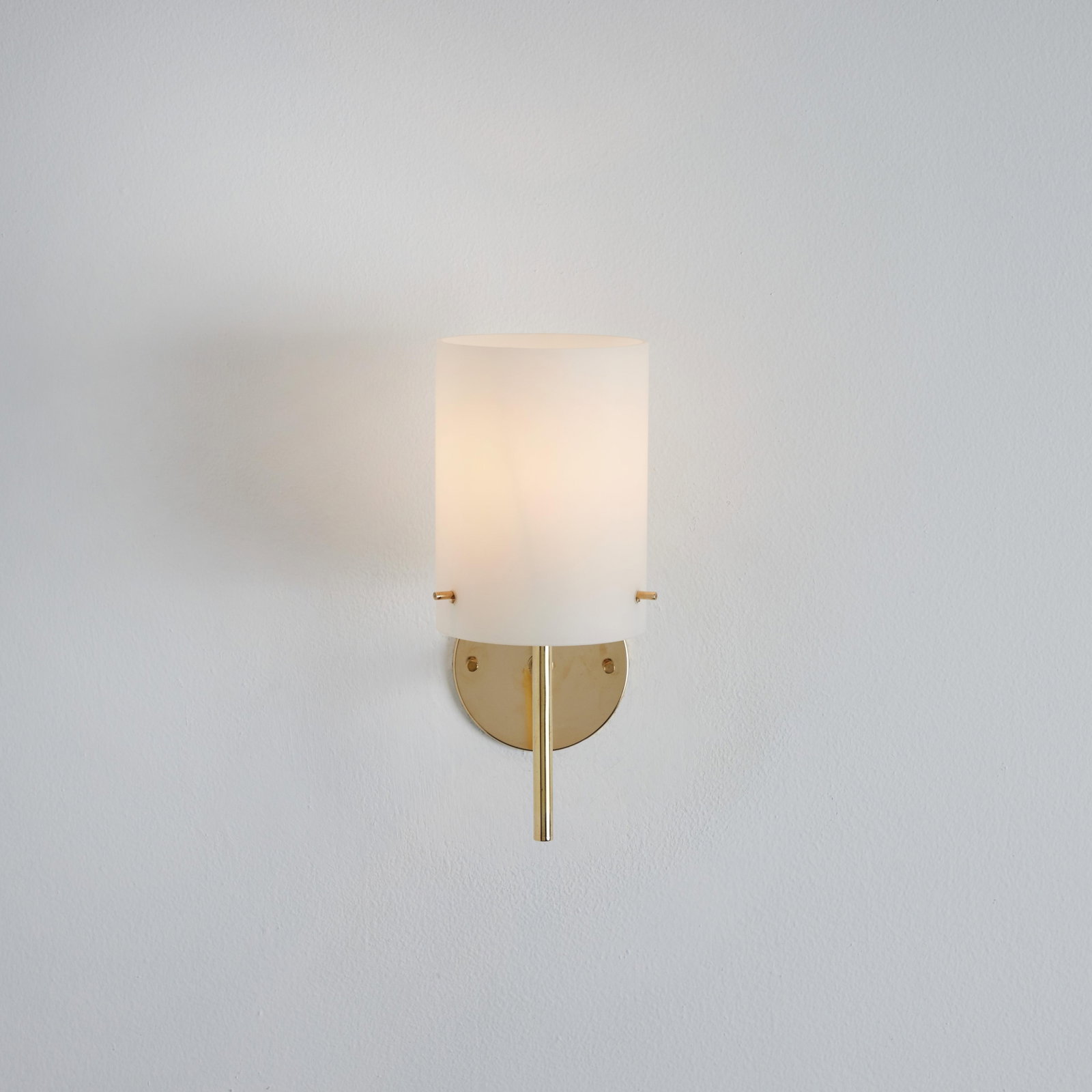 1950s Tito Agnoli Brass & Glass Cylindrical Wall Lamp for O-Luce - 13