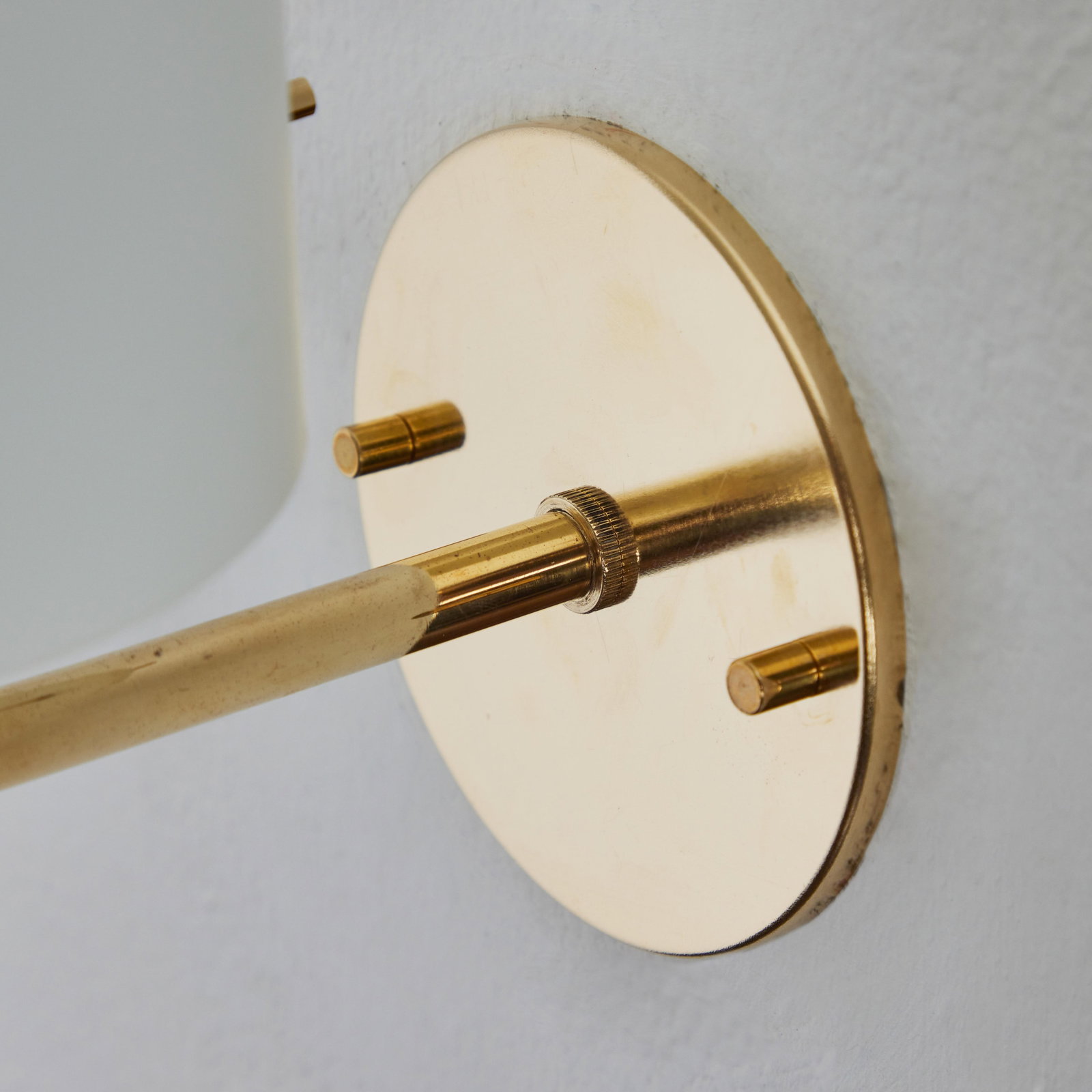 1950s Tito Agnoli Brass & Glass Cylindrical Wall Lamp for O-Luce - 6