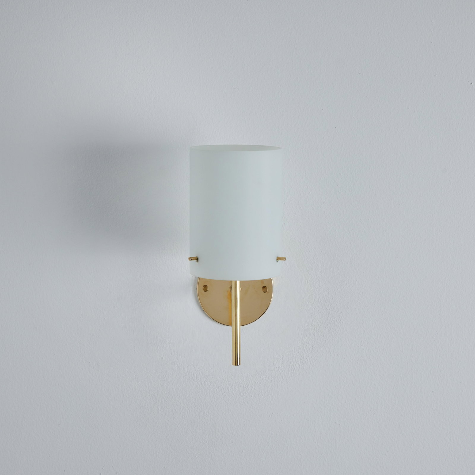 1950s Tito Agnoli Brass & Glass Cylindrical Wall Lamp for O-Luce - 8