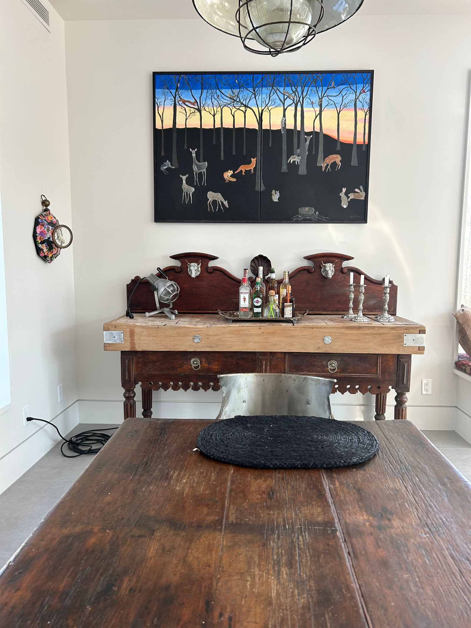 Very Large Framed Diptych Painting Titled Dawn - 7