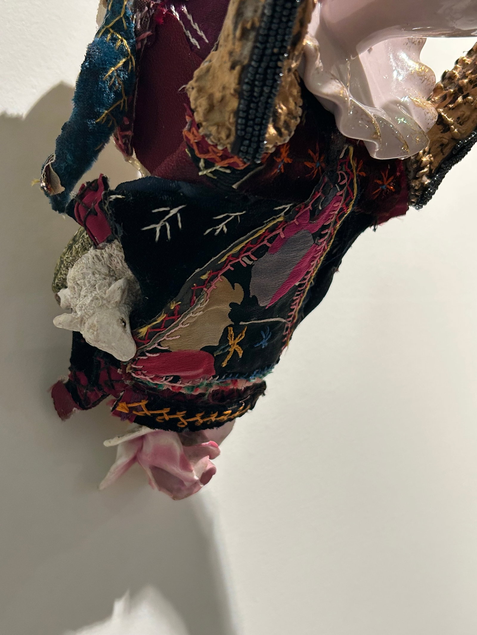 Mixed Media Skull Wall Sculpture Titled Giving Sweet - 11