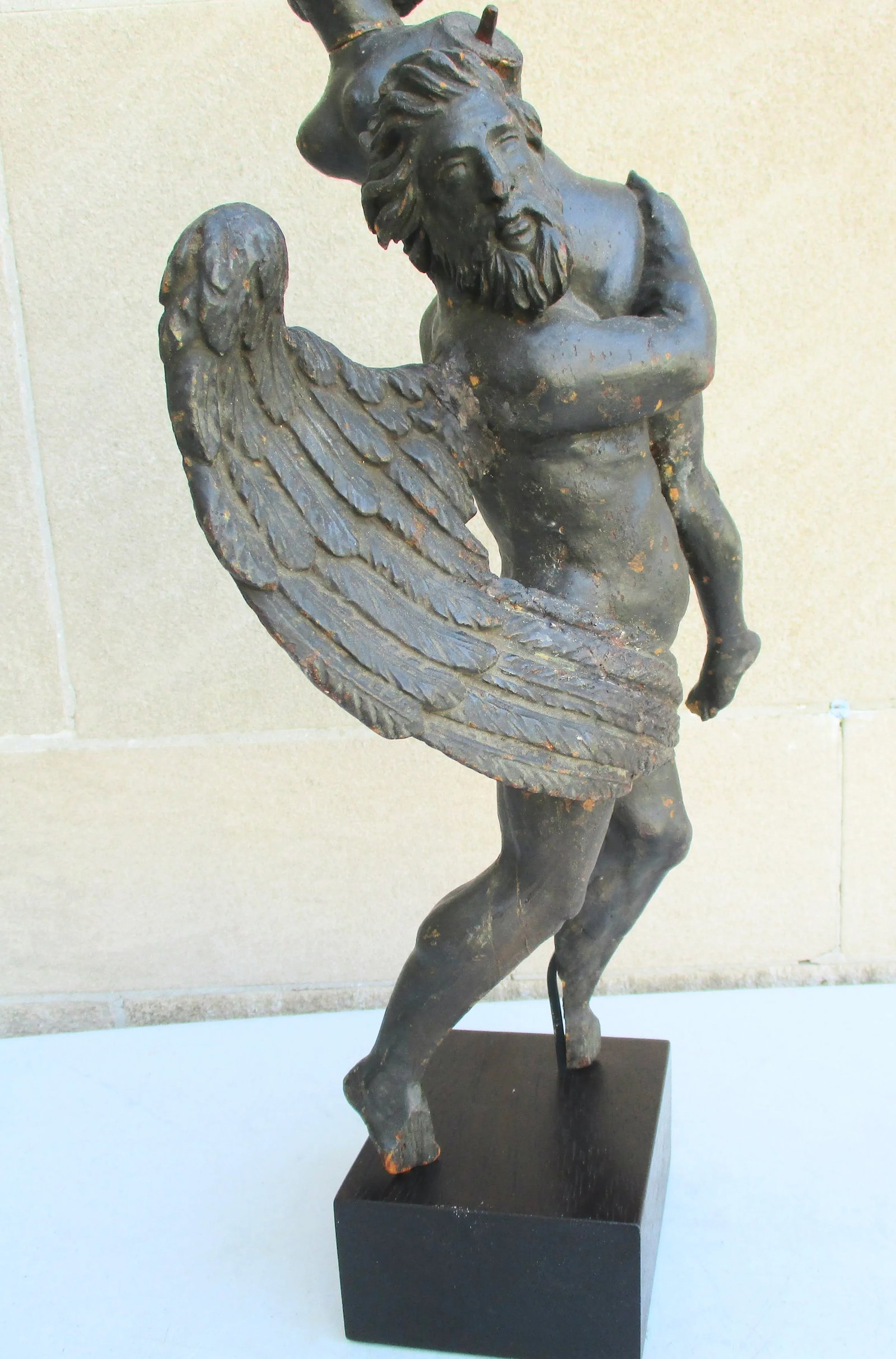 Antique Wood Carving of Lydia and the Swan 17th Century - 2