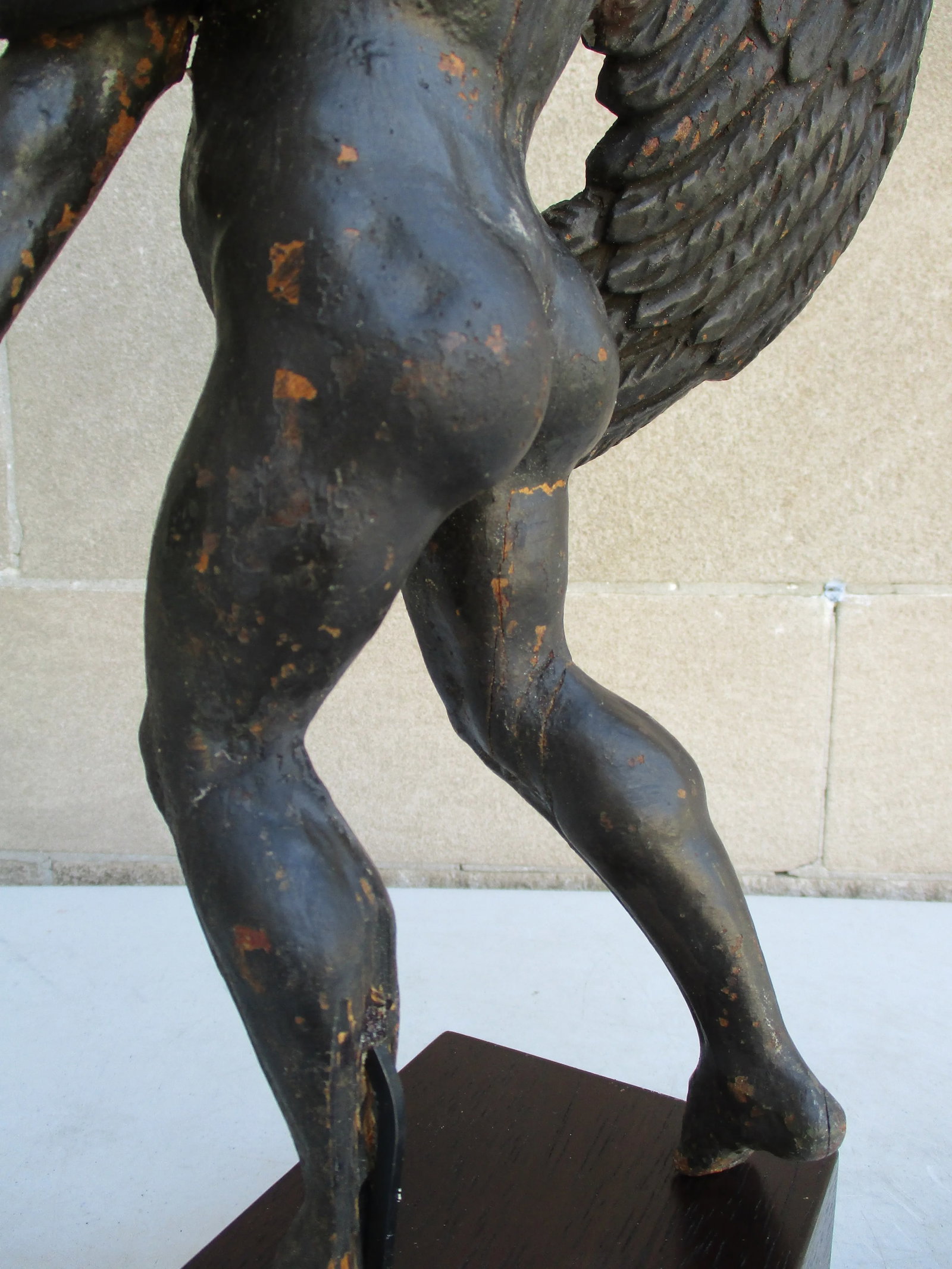 Antique Wood Carving of Lydia and the Swan 17th Century - 6