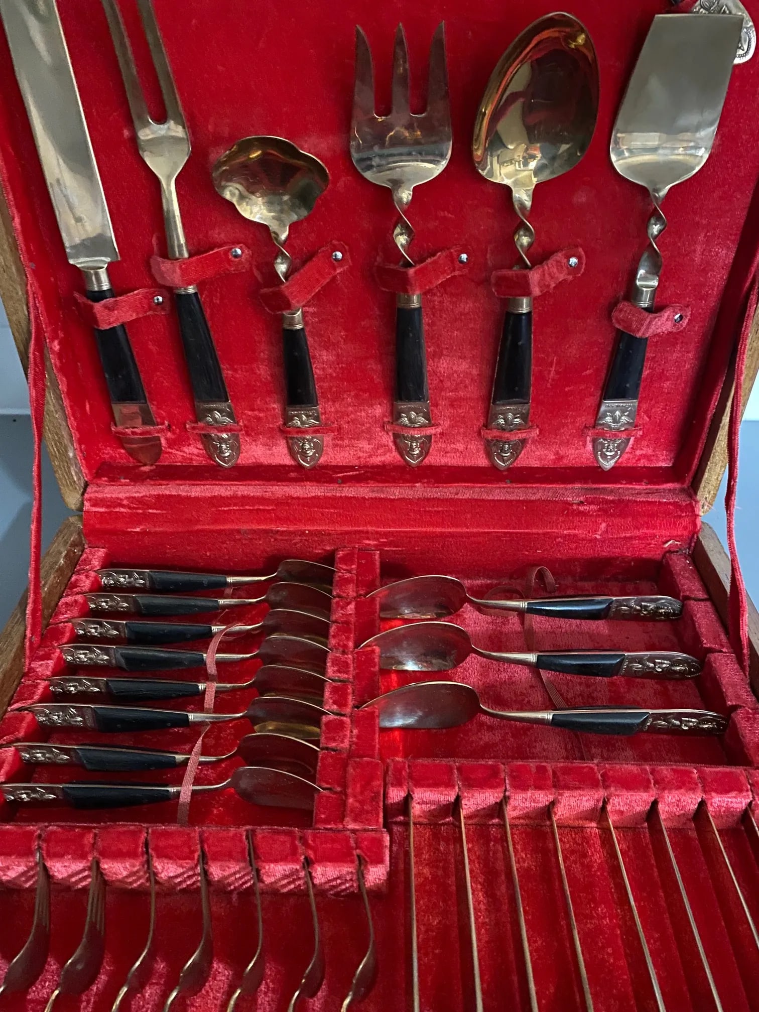 Vintage James Thailand Buddha Bronze Brass Flatware Set- 36 Pieces - 3