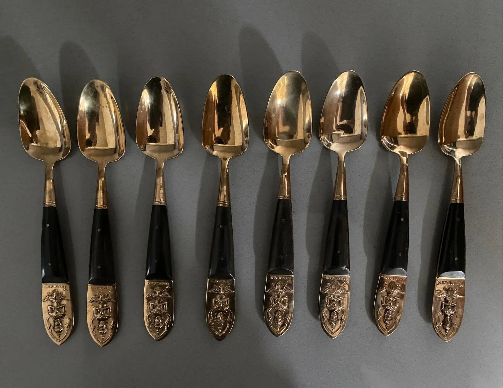 Vintage James Thailand Buddha Bronze Brass Flatware Set- 36 Pieces - 9