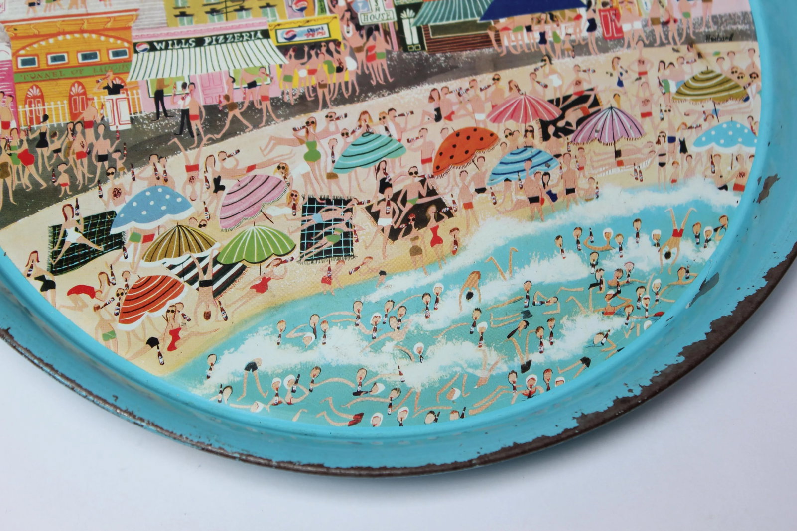 1955 Pepsi Cola Coney Island Boardwalk Tin Litho Trays- a Pair - 10