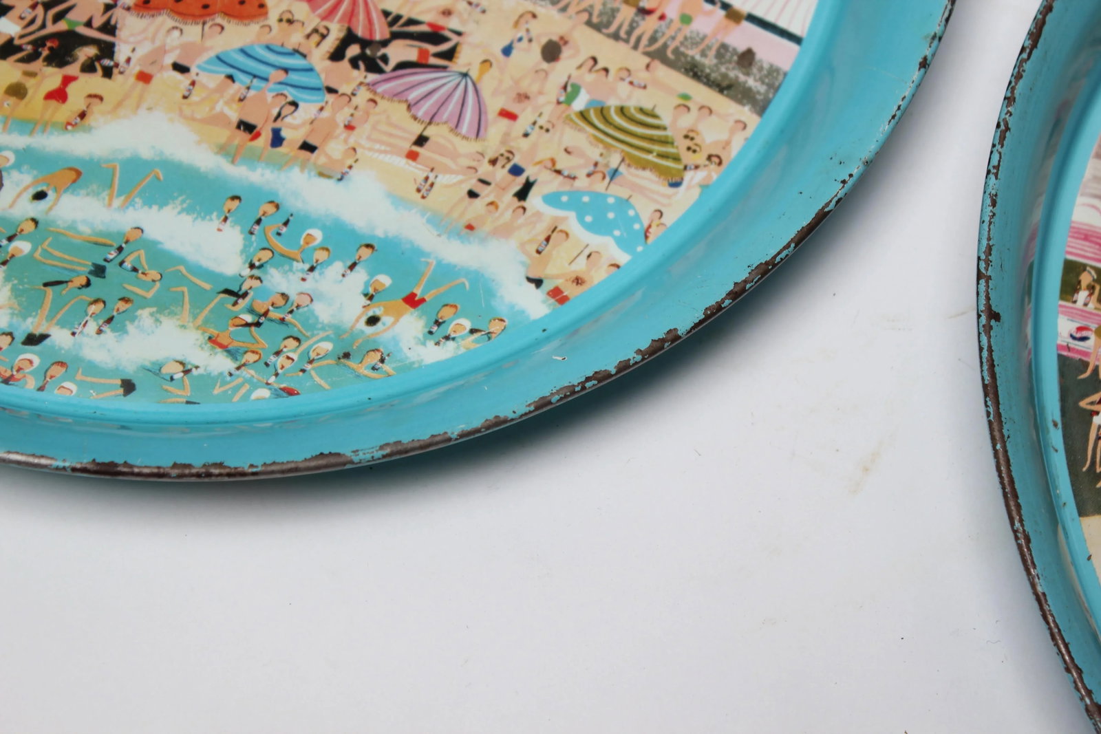 1955 Pepsi Cola Coney Island Boardwalk Tin Litho Trays- a Pair - 6