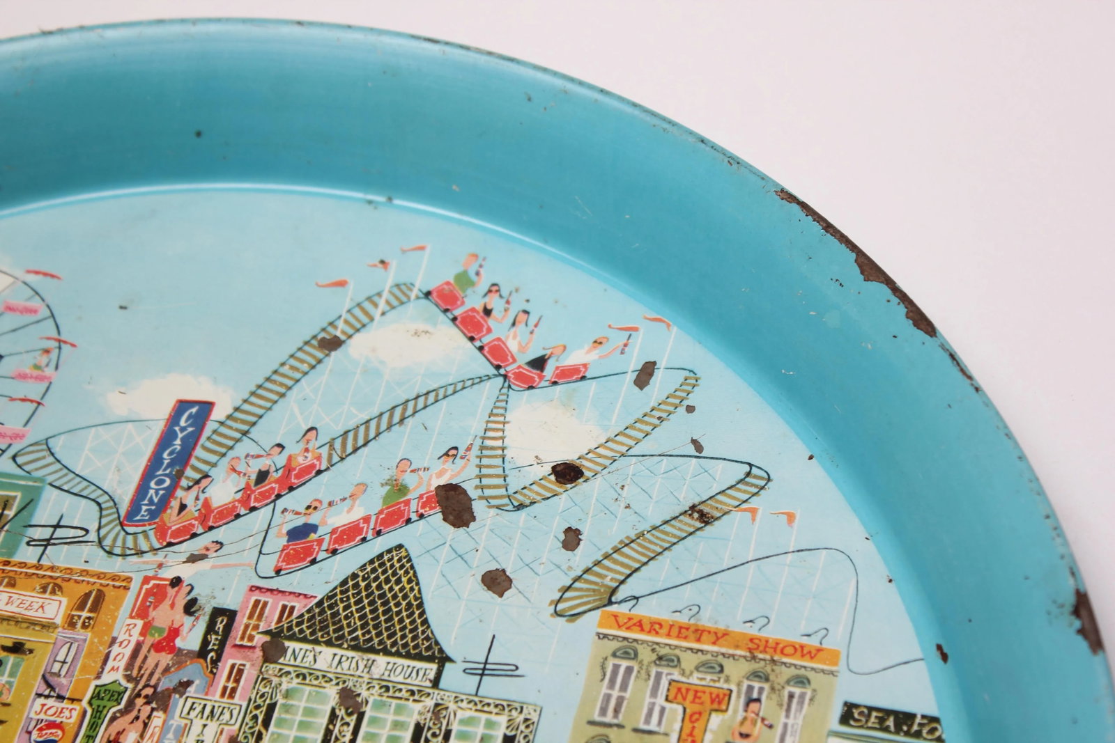 1955 Pepsi Cola Coney Island Boardwalk Tin Litho Trays- a Pair - 9