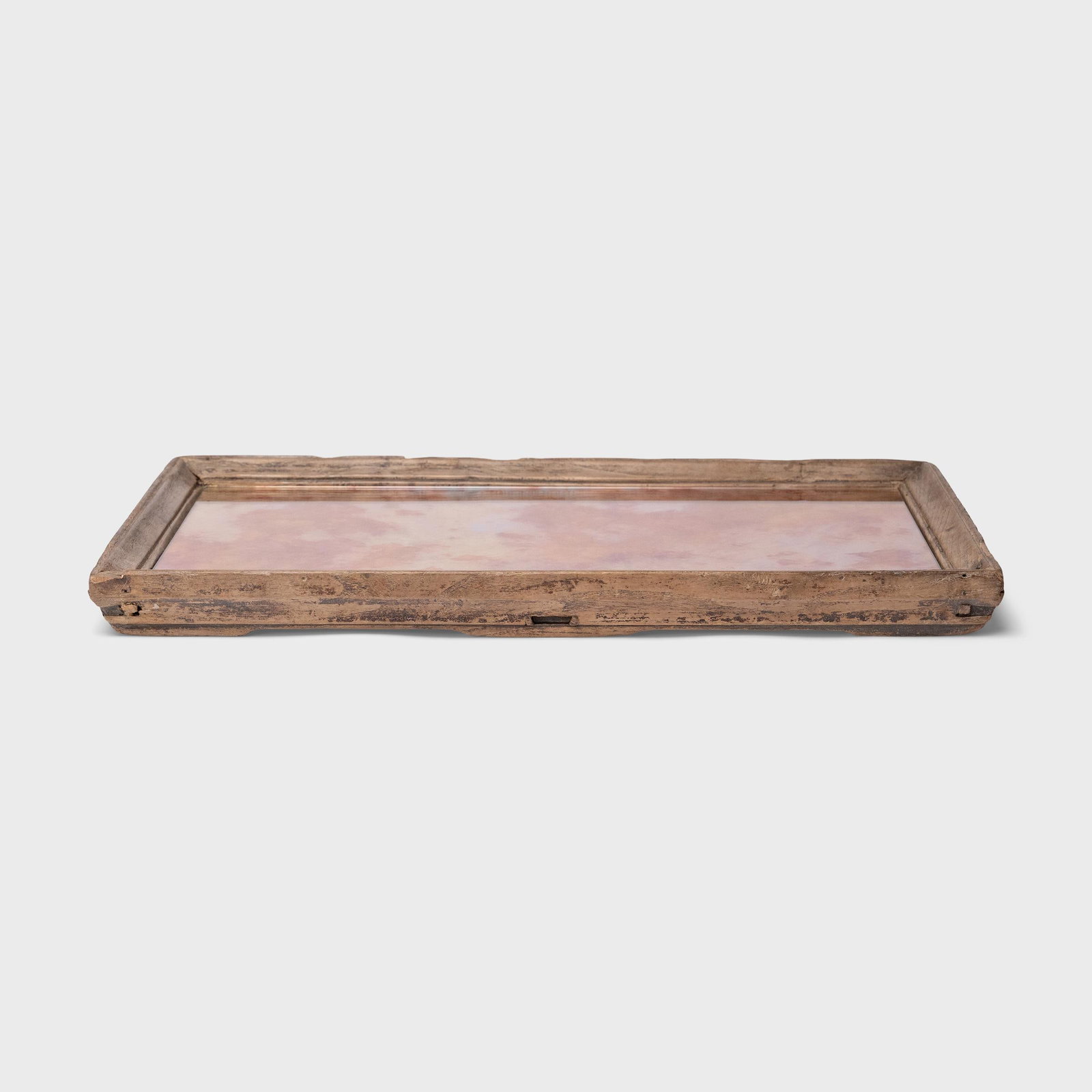 Chinese Rose Mirror Tea Tray, C. 1900 - 2