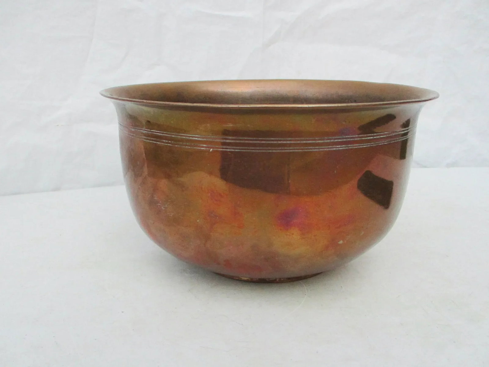 Antique Early 20th Century Indian Brass and Copper Bowl - 2