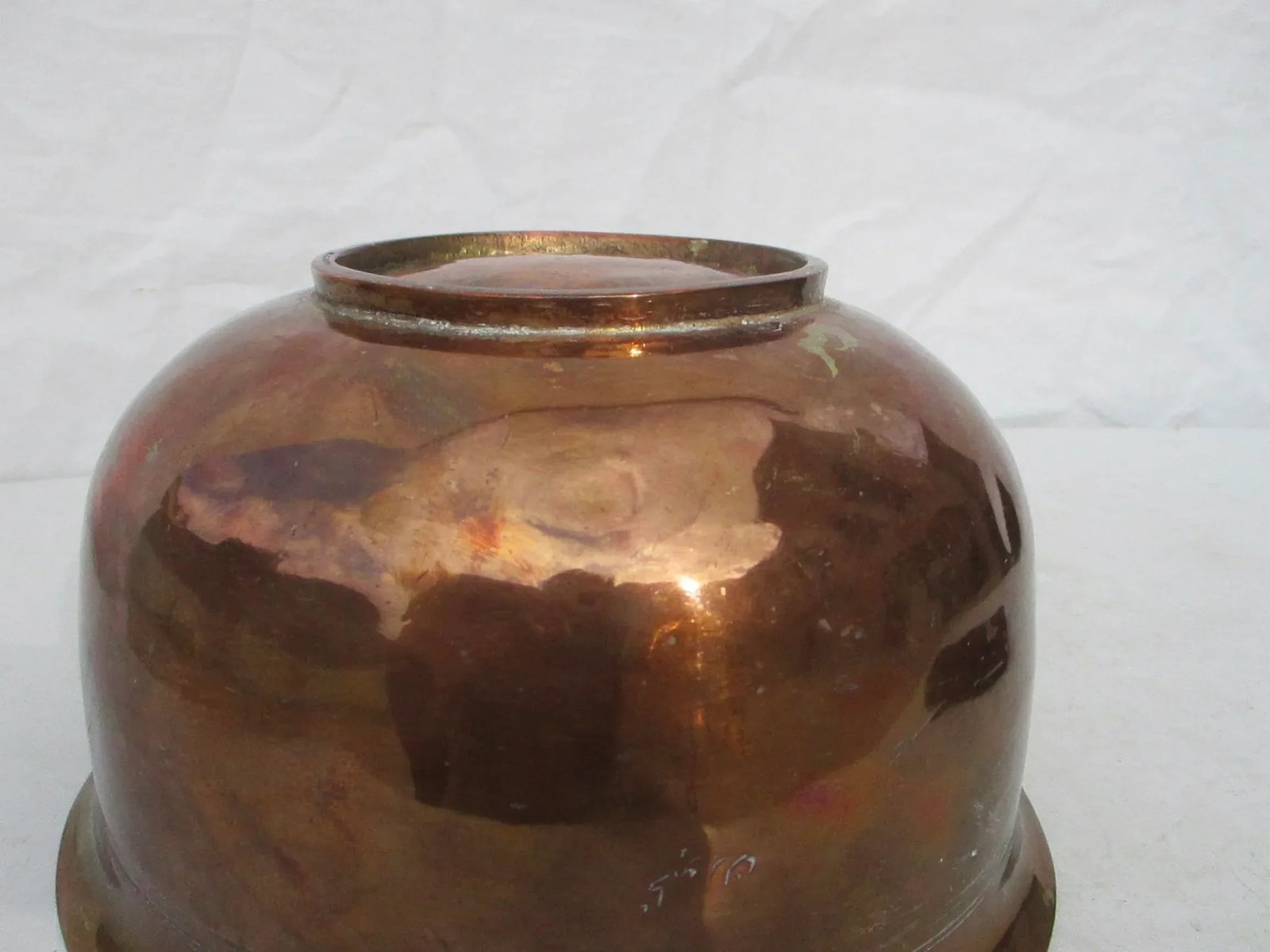 Antique Early 20th Century Indian Brass and Copper Bowl - 4
