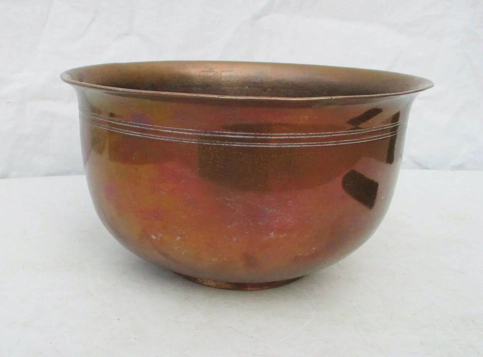 Antique Early 20th Century Indian Brass and Copper Bowl - 7