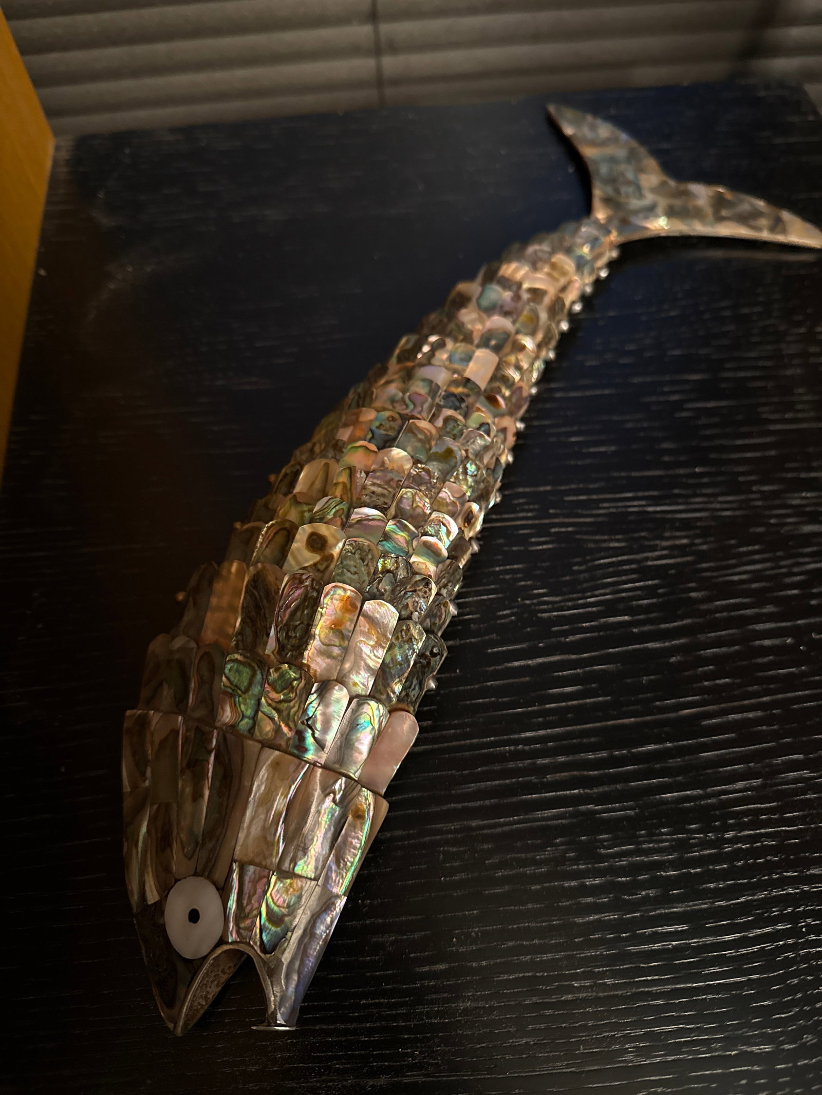 Vintage Mexican Abalone Shell Fish Bottle Opener Sculpture - 2