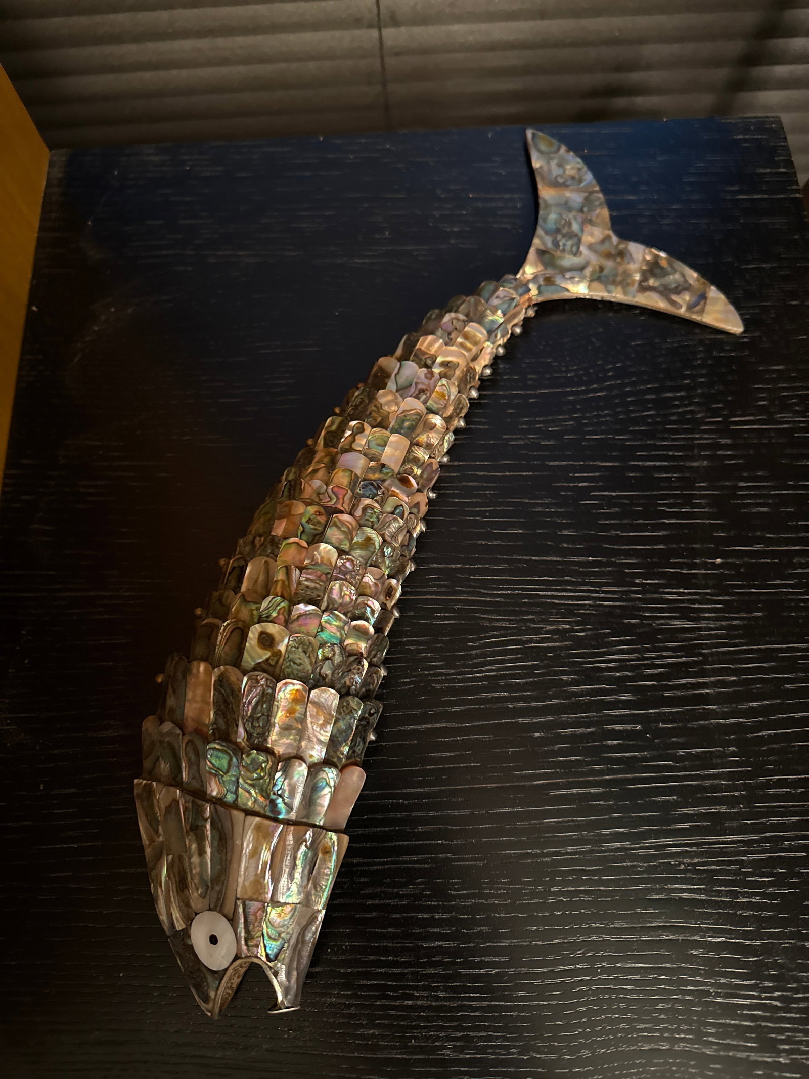Vintage Mexican Abalone Shell Fish Bottle Opener Sculpture - 3
