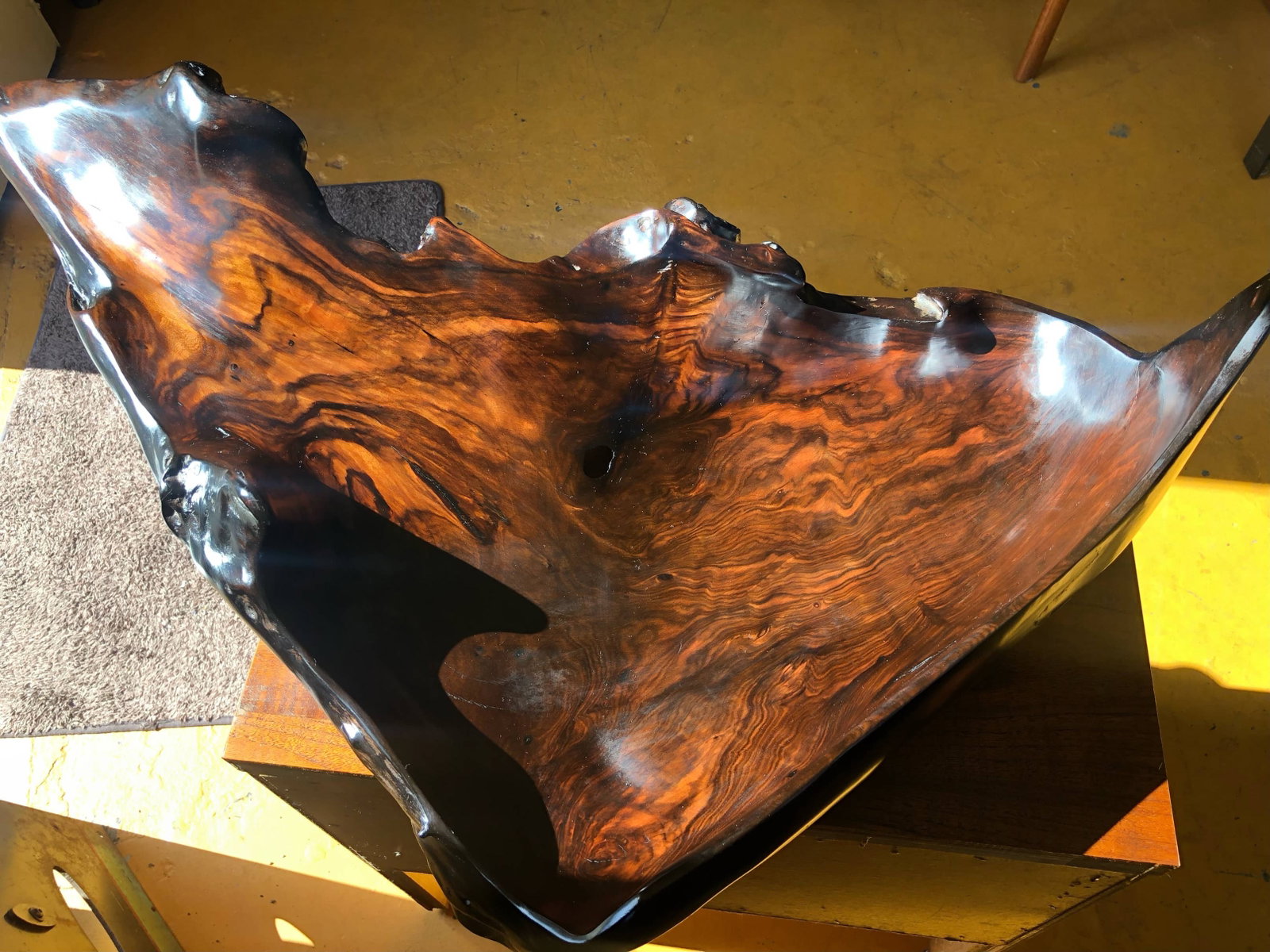 Large Irregular Shaped Burl Bowl - 10