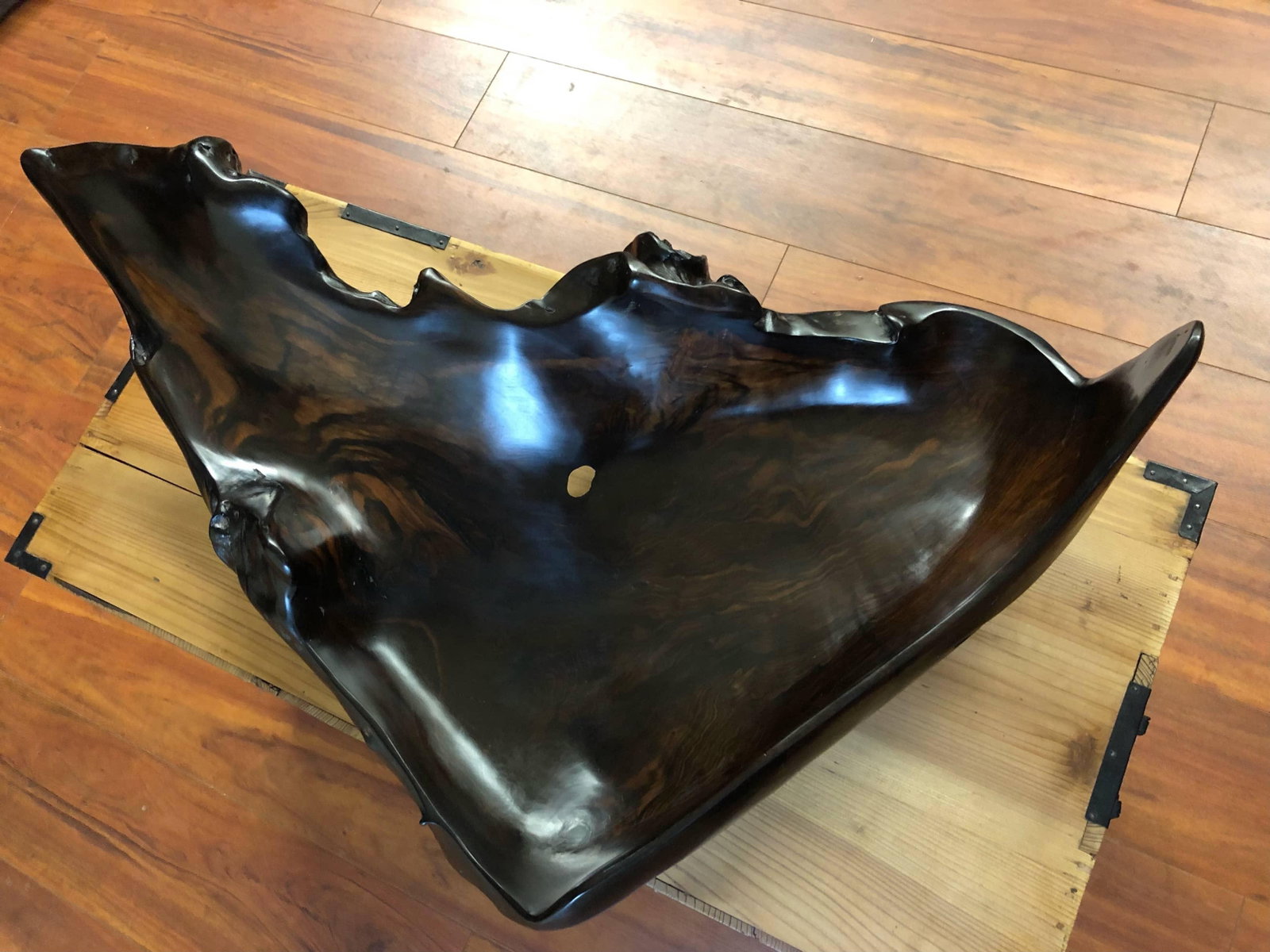 Large Irregular Shaped Burl Bowl - 11