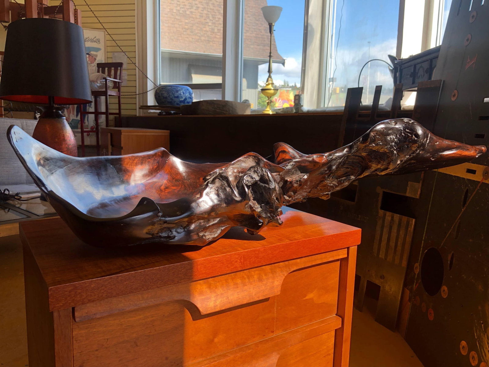 Large Irregular Shaped Burl Bowl - 4