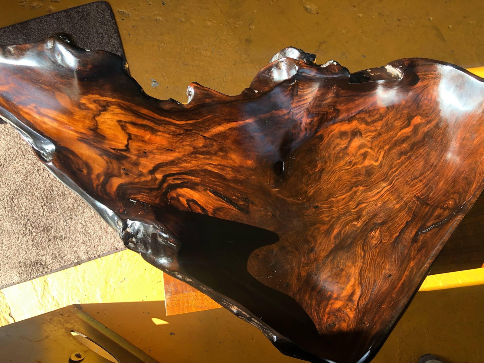 Large Irregular Shaped Burl Bowl - 5