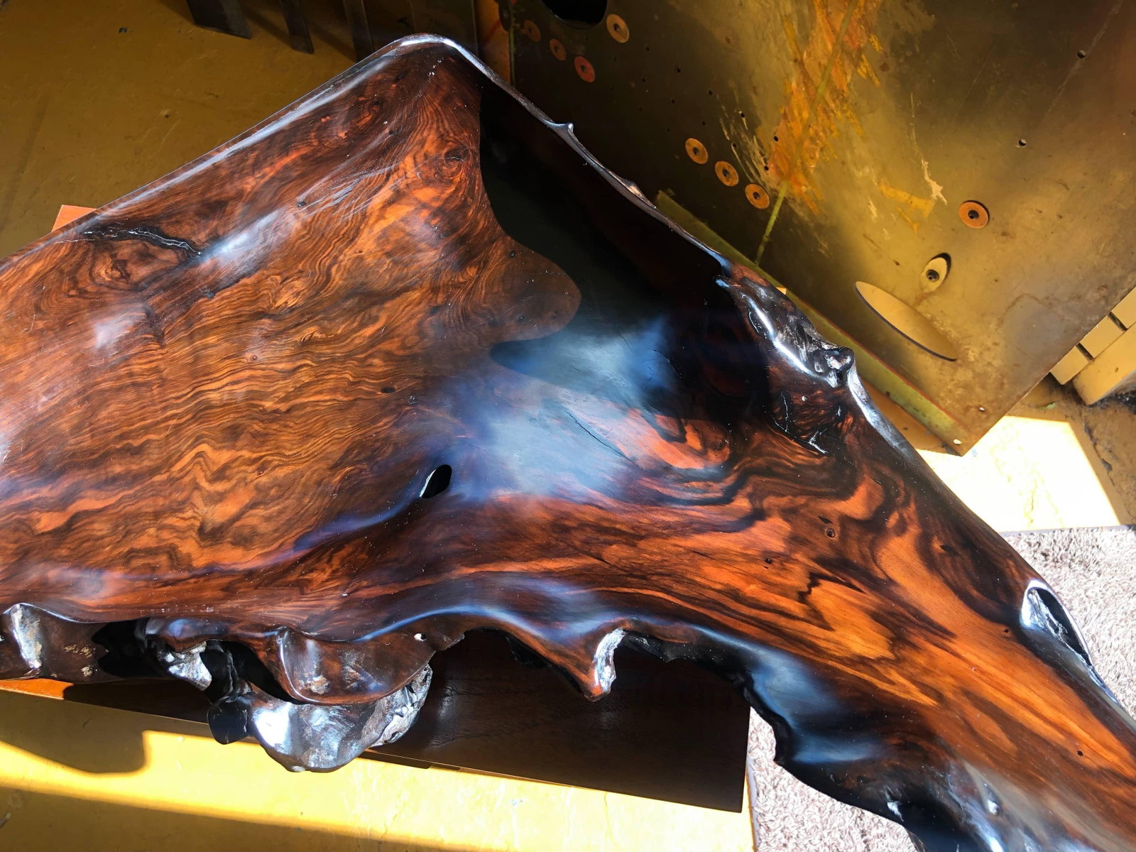 Large Irregular Shaped Burl Bowl - 6