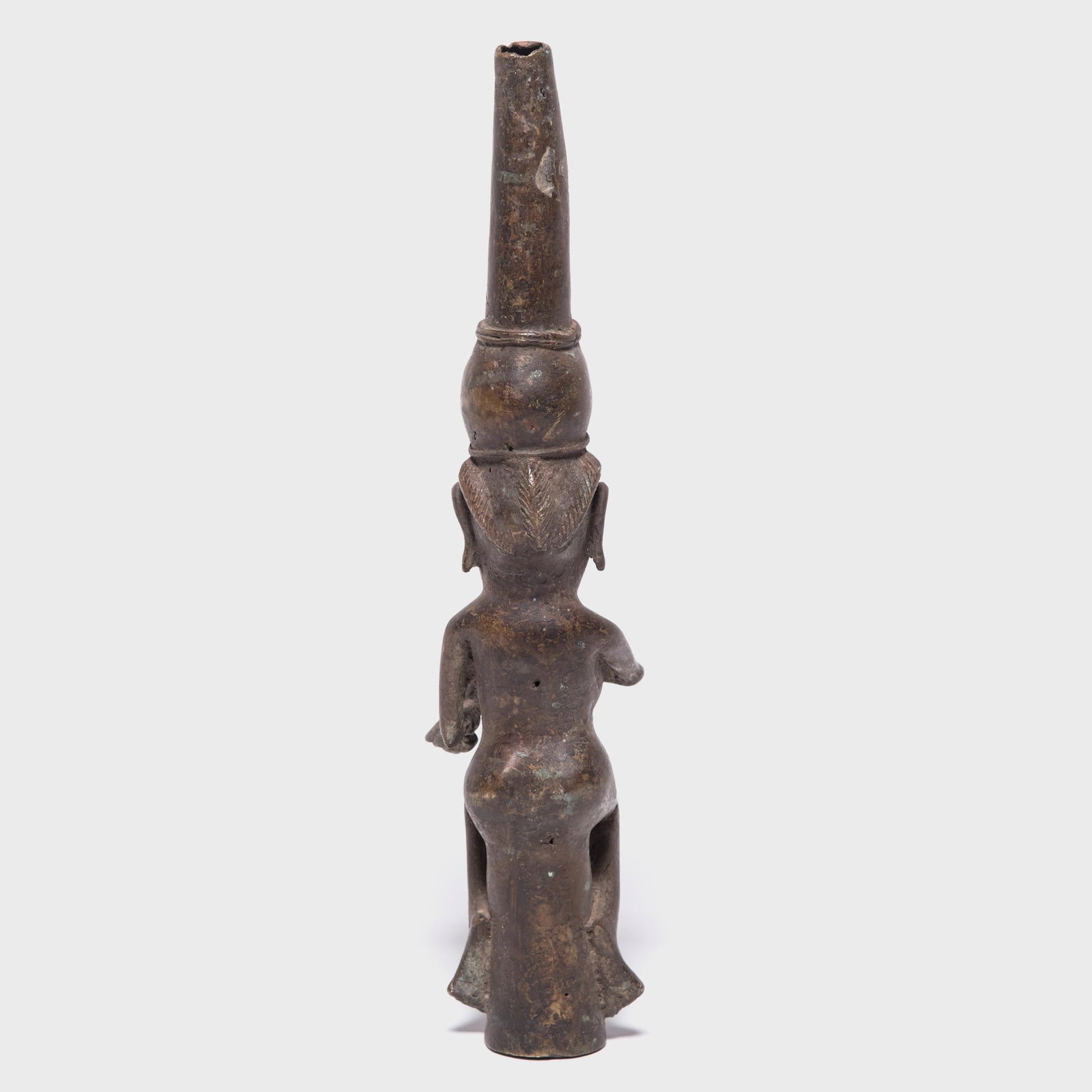 Nigerian Benin-Style Bronze Figural Pipe Mouthpiece, C. 1900 - 4